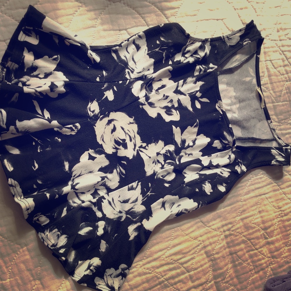 Black &White Floral Shirt